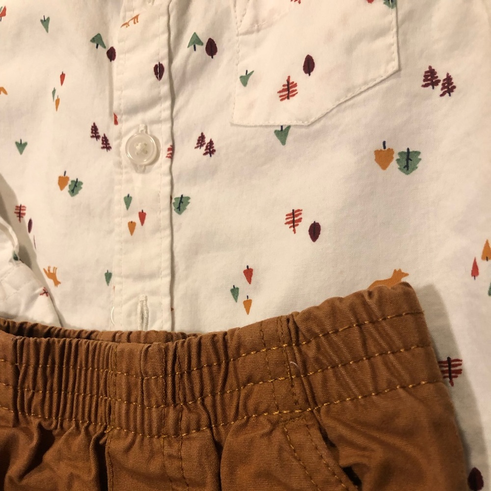 Baby Boy fall dress shirt with pants